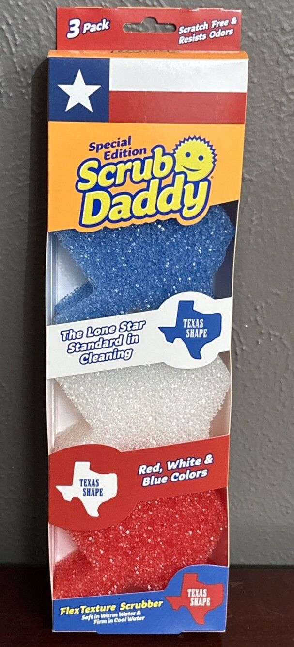 Scrub Daddy Special Texas Edition FlexTexture Scrubber 3-Pack Texas Shape